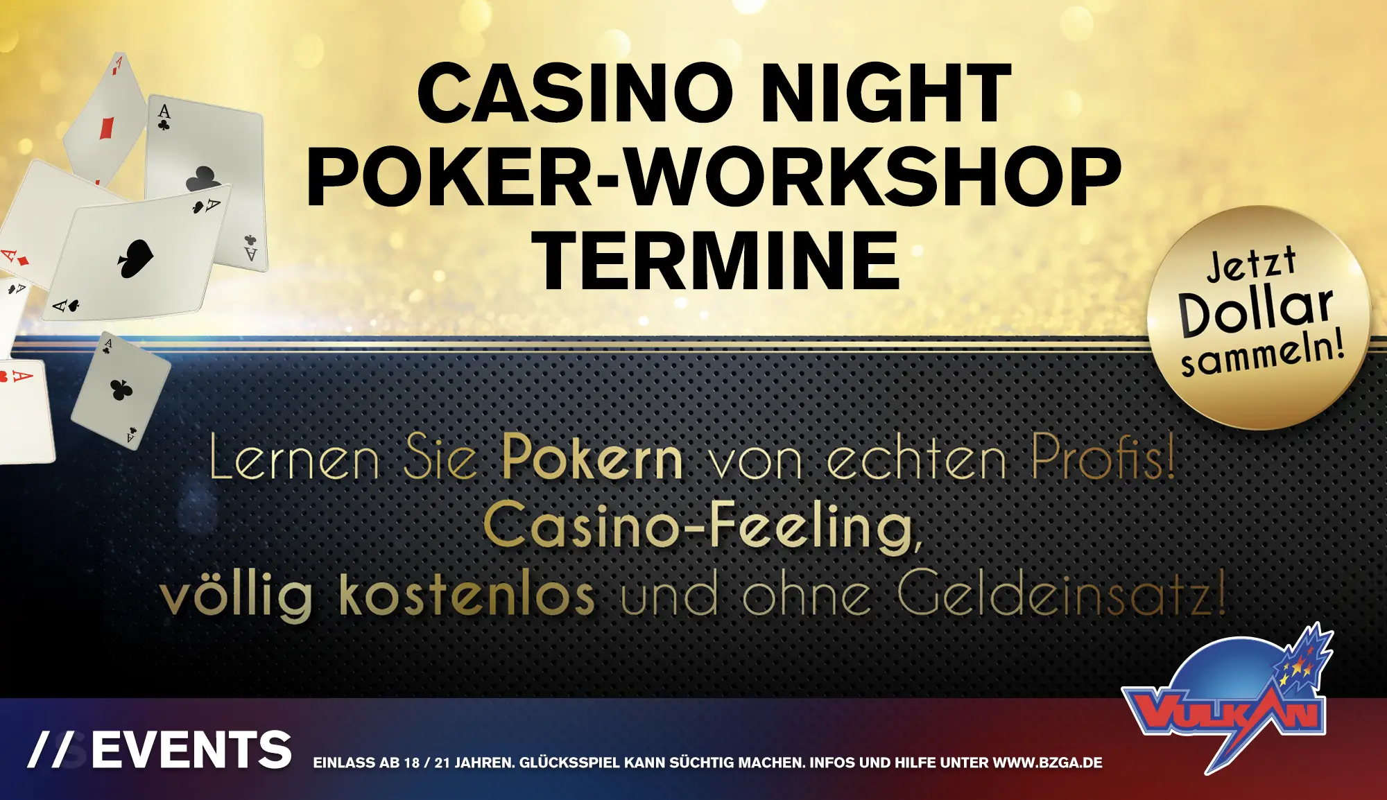 Poker Workshops in den Vulkan Spielhallen in Deutschland. Jetzt kostenlosen Teilnahme-Coupon sichern